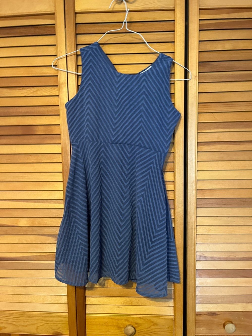 Girls Chevron Fit-and-Flare Dress
